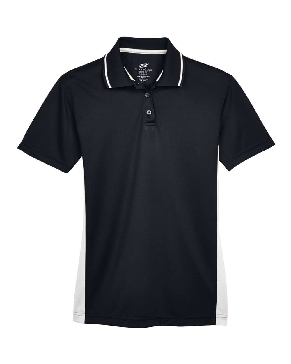 Women's Cool & Dry Sport Two-Tone Polo - Front - B902E1102 - Black/ Stone