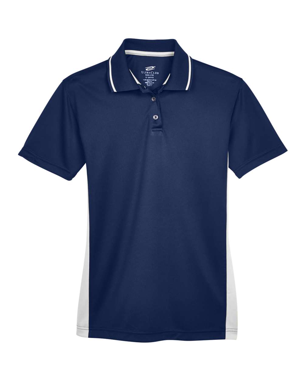 Women's Cool & Dry Sport Two-Tone Polo - Front - B902E1113 - Navy/ White