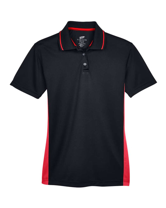 Women's Cool & Dry Sport Two-Tone Polo - Front - B902E1702 - Black/ Red
