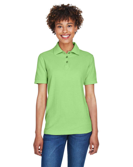 Women's Whisper Pique Polo - OnModelFront - B925E1172 - Apple