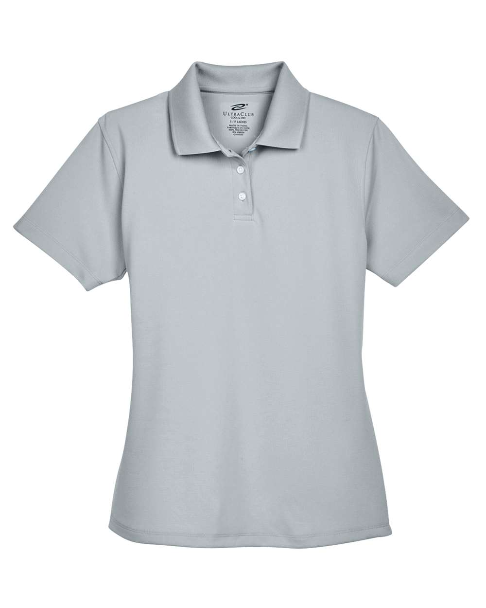 Women's Cool & Dry Stain-Release Performance Polo - Front - B915E1352 - Silver