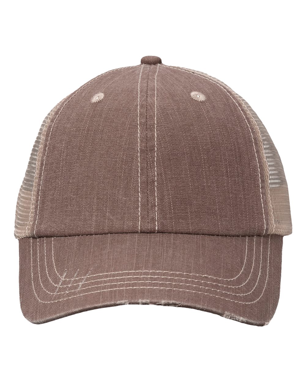 Contrast Stitch Cap - Front - B30795600 - Brown/ Khaki