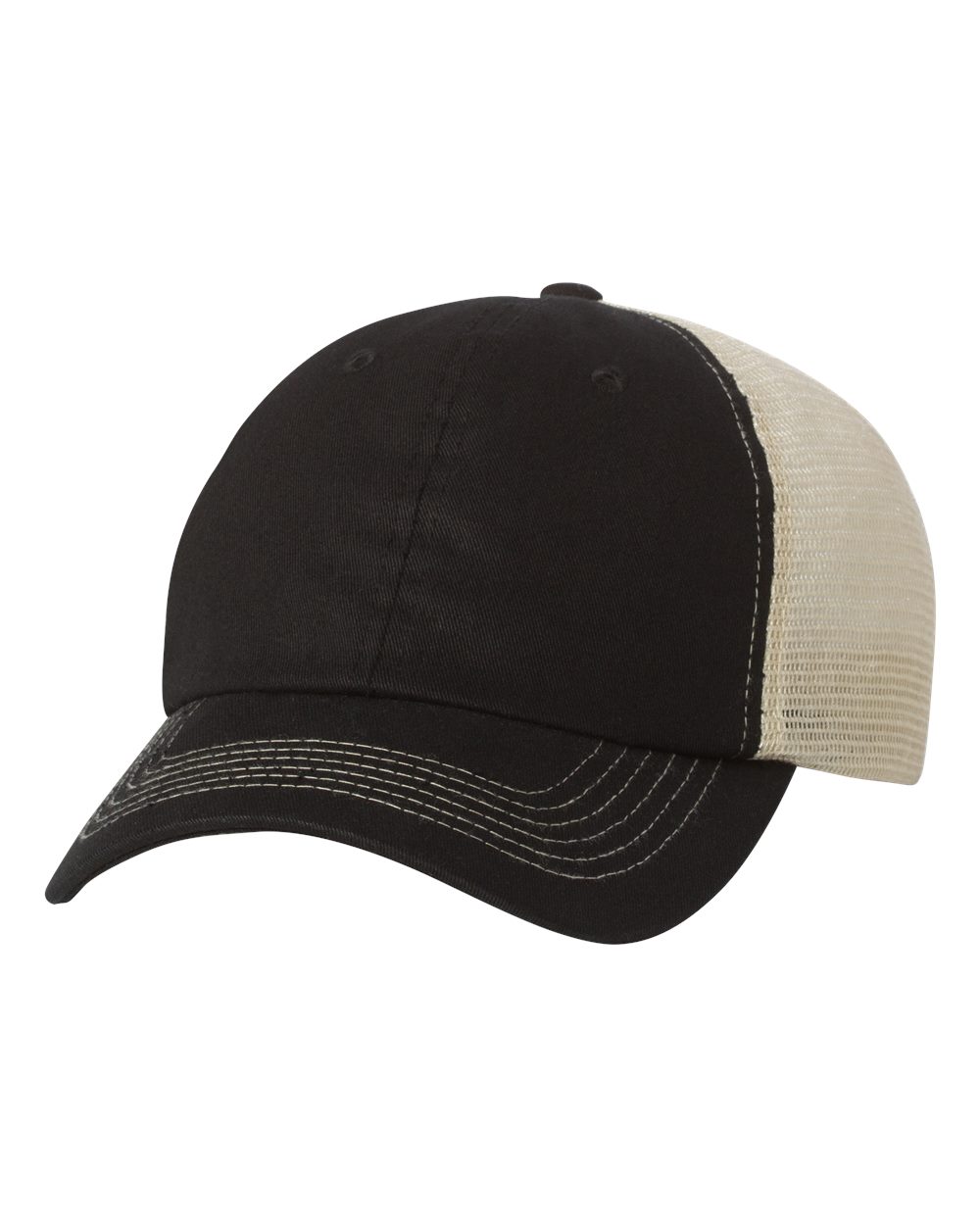 Contrast-Stitch Mesh-Back Cap - Front - B82695500 - Black/ Stone