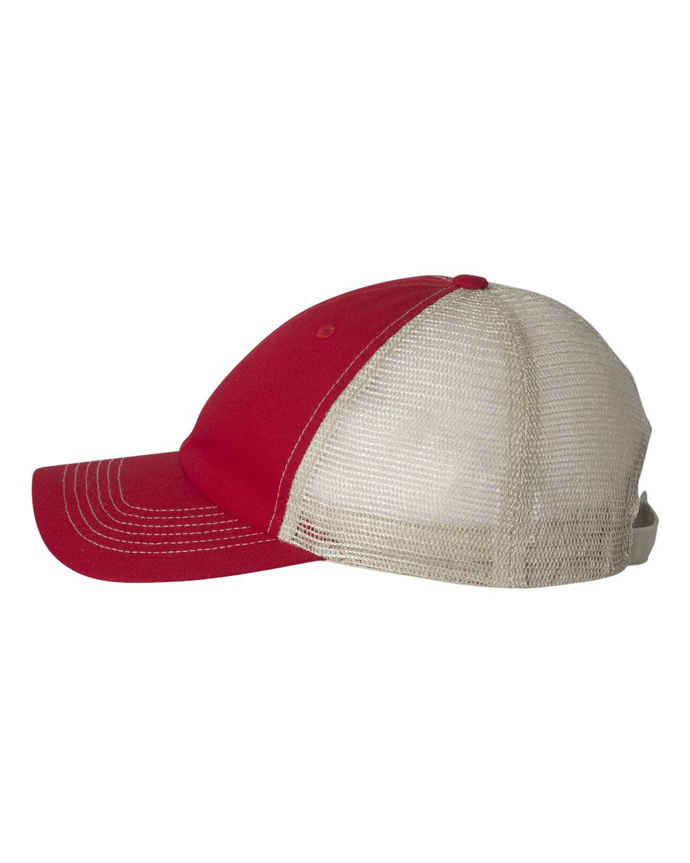 Contrast-Stitch Mesh-Back Cap - Side - B82695700 - Red/ Stone