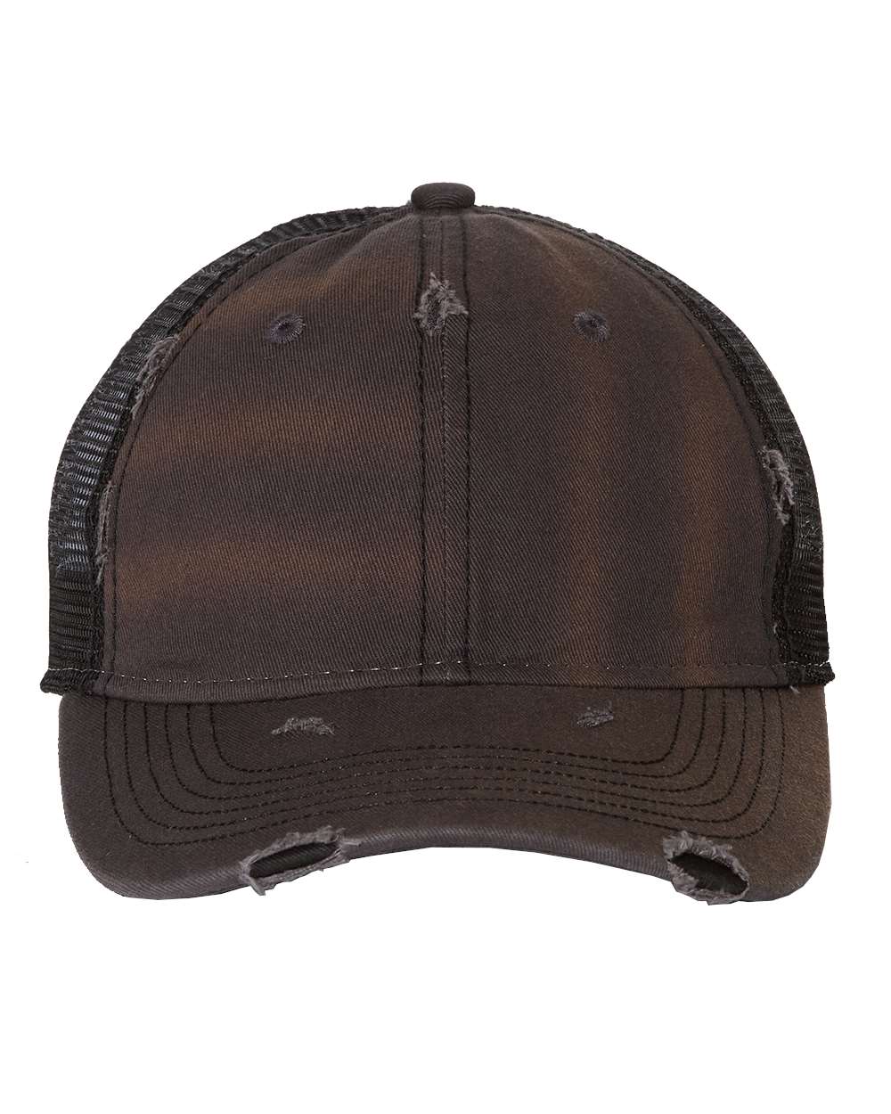 Bounty Dirty-Washed Mesh-Back Cap - Front - B80995090 - Charcoal/ Black