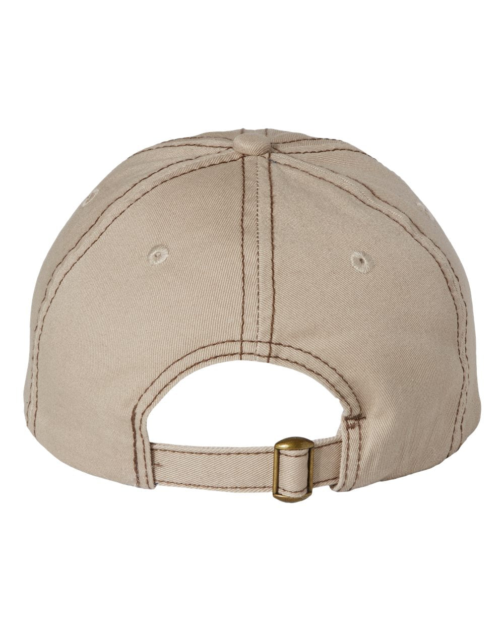 Bio-Washed Classic Dad Hat - Back - B28295780 - Khaki/ Brown Stitch