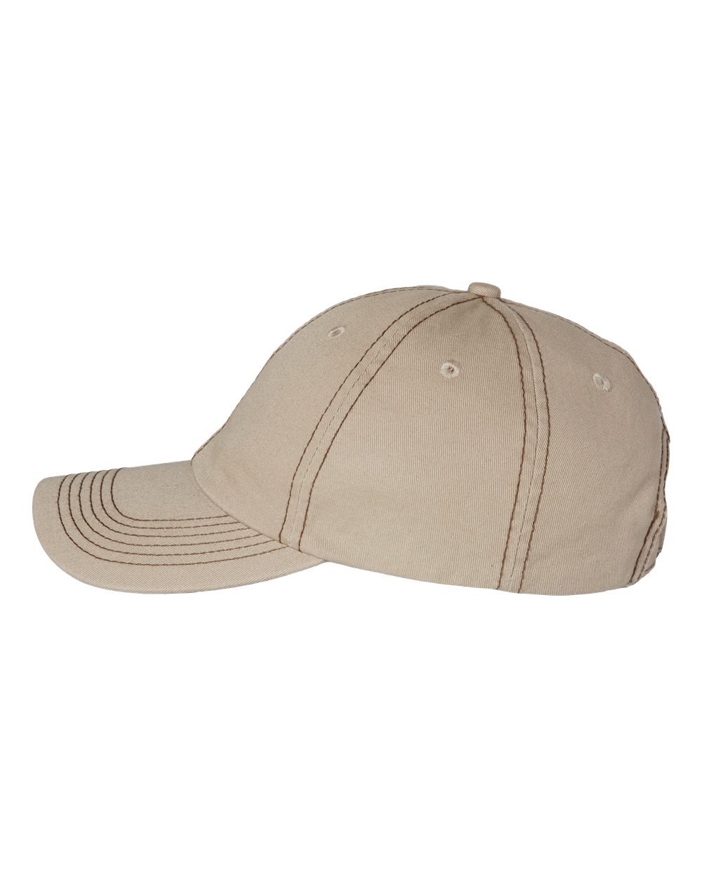 Bio-Washed Classic Dad Hat - DirectSide - B28295780 - Khaki/ Brown Stitch