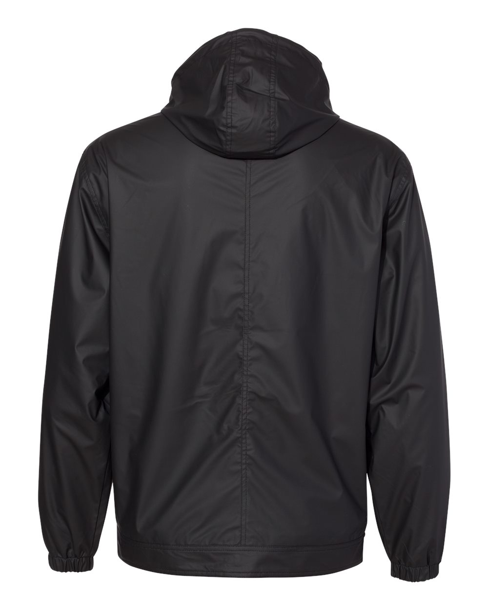 Unisex Vintage Hooded Rain Jacket - Back - B04452503 - Black