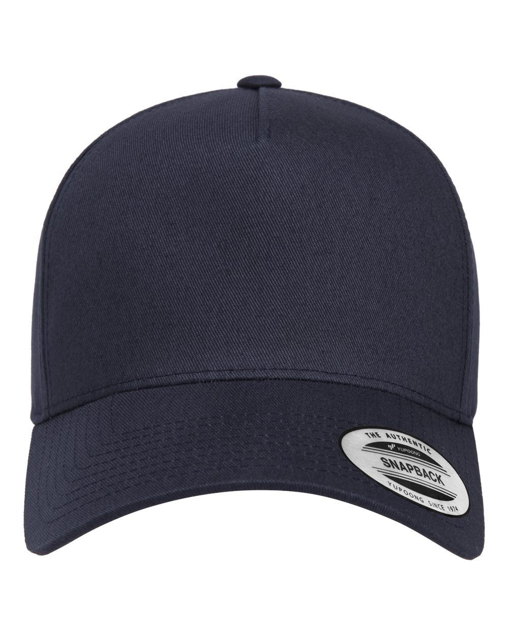 Retro Cotton Blend Trucker Snapback Cap - Front - B33795650 - Navy