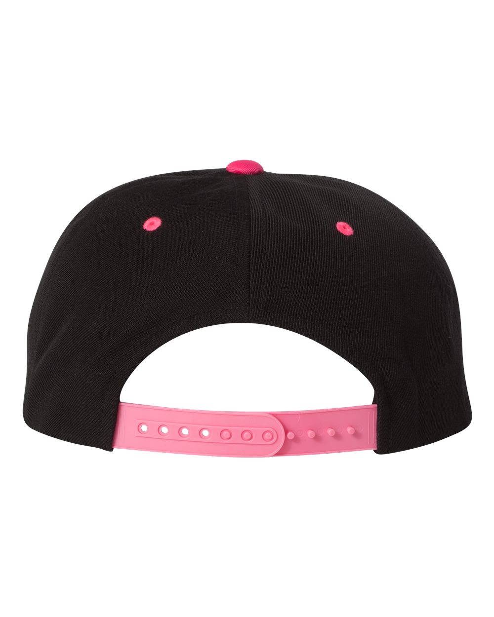 Premium Flat Bill Snapback Cap - Back - B76095110 - Black/ Neon Pink