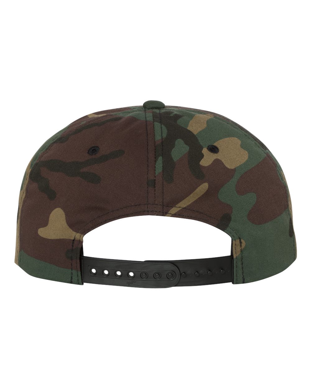 Premium Flat Bill Snapback Cap - Back - B76095610 - Green Camo
