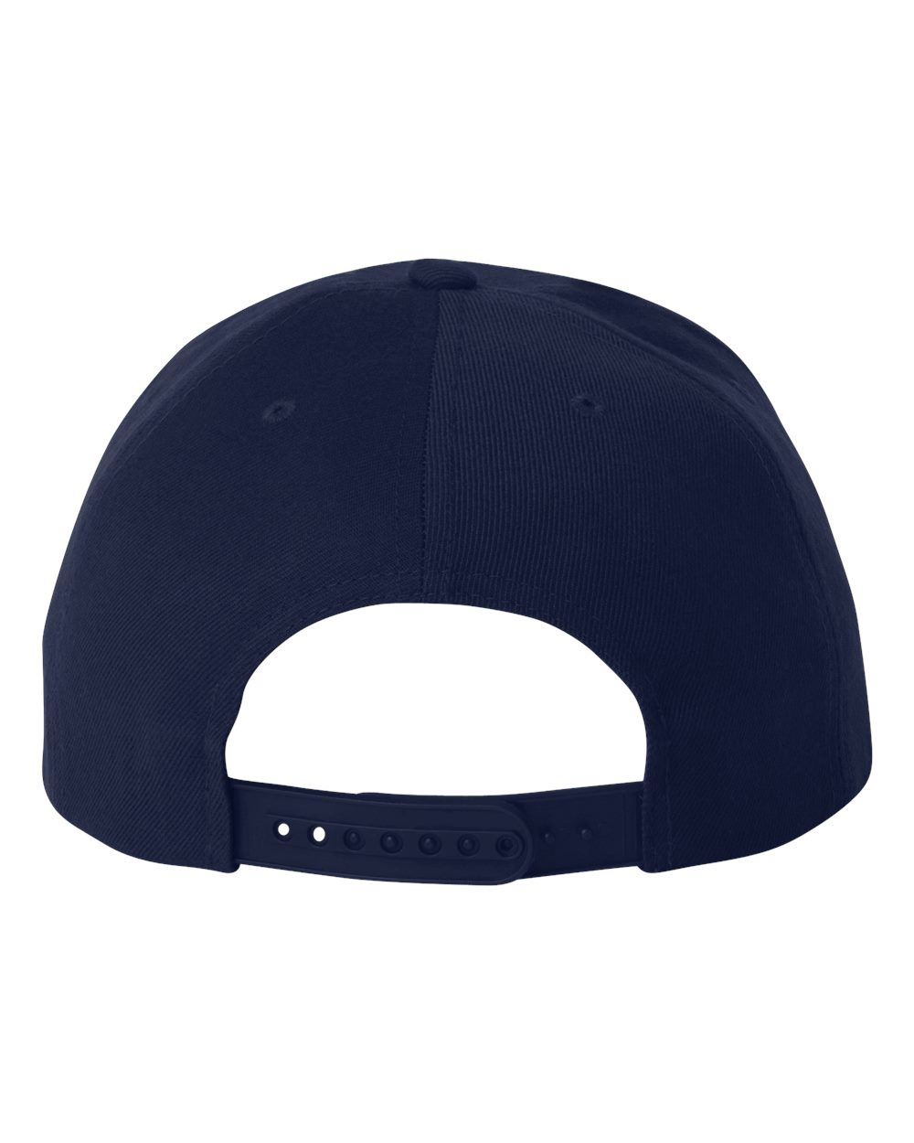 Premium Flat Bill Snapback Cap - Back - B76095650 - Navy