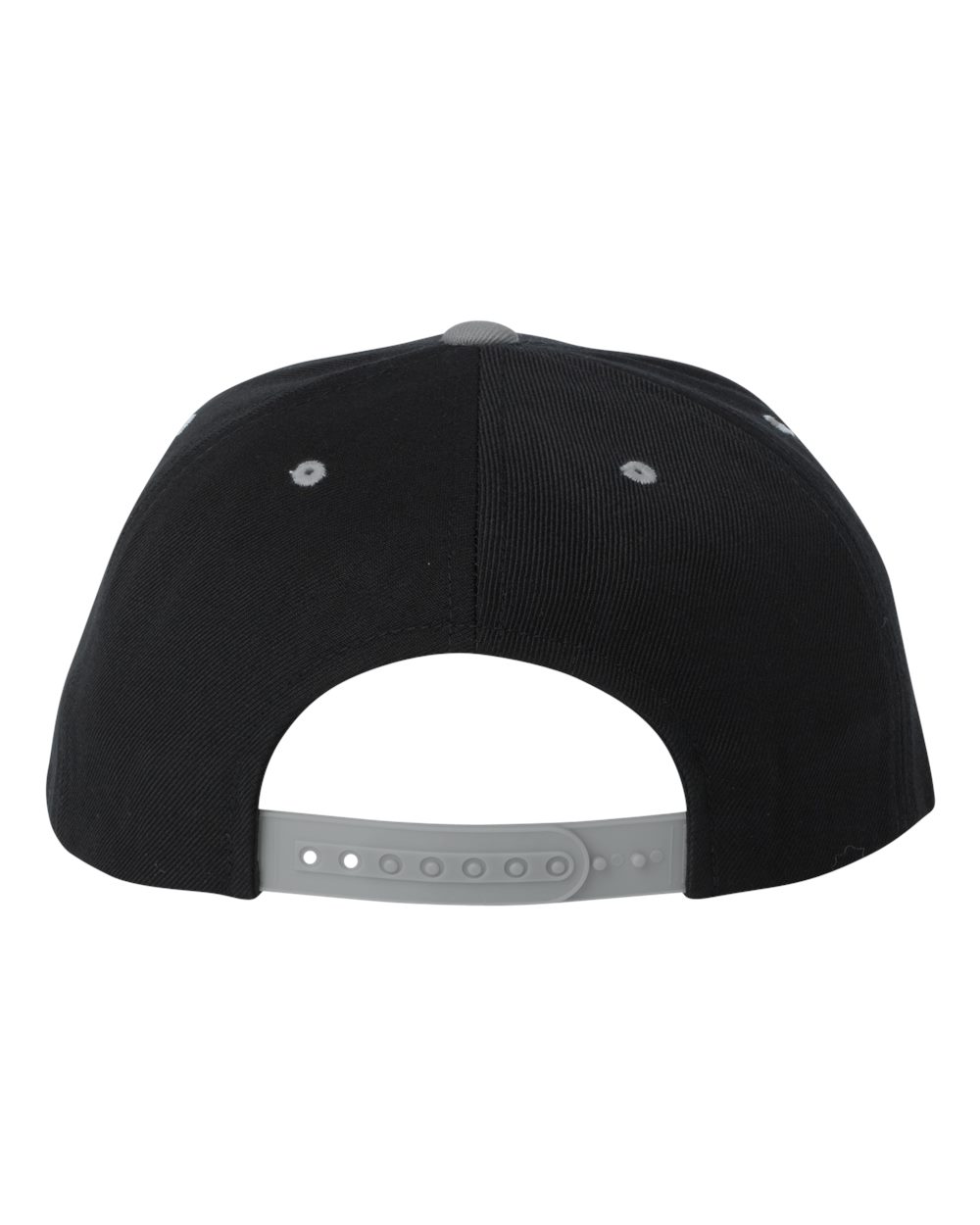 Premium Flat Bill Snapback Cap - Back - B76095900 - Black/ Silver