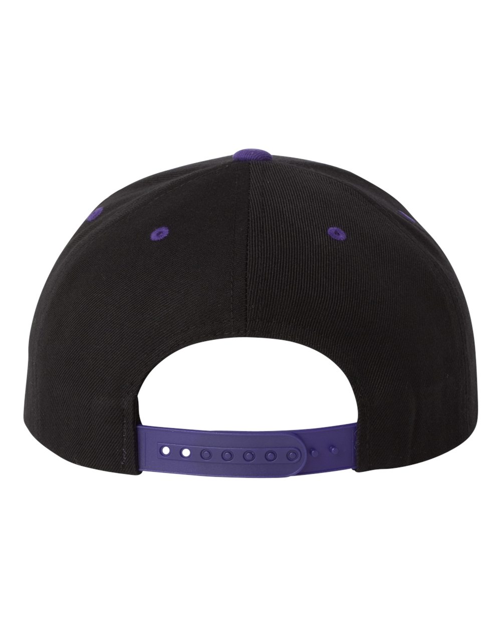 Premium Flat Bill Snapback Cap - Back - B76095910 - Black/ Purple