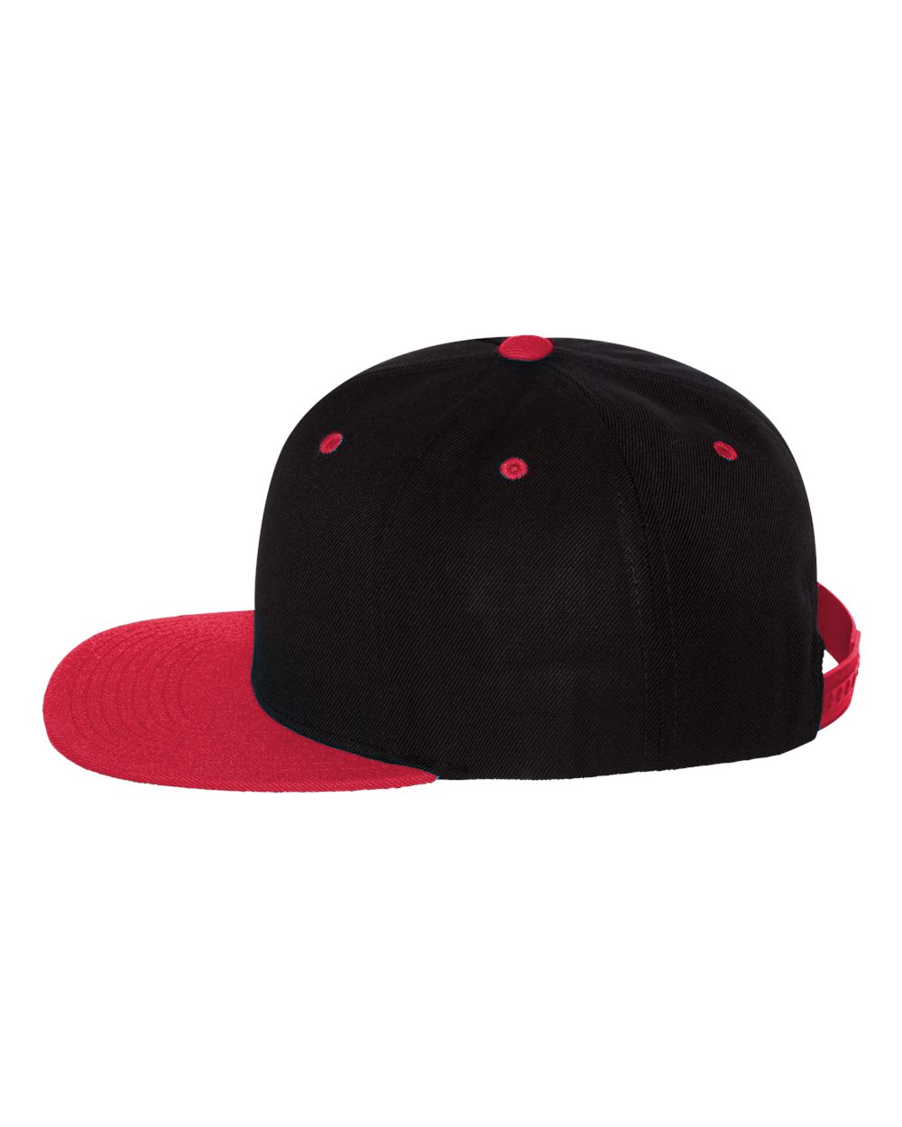 Premium Flat Bill Snapback Cap - DirectSide - B76095040 - Black/ Red