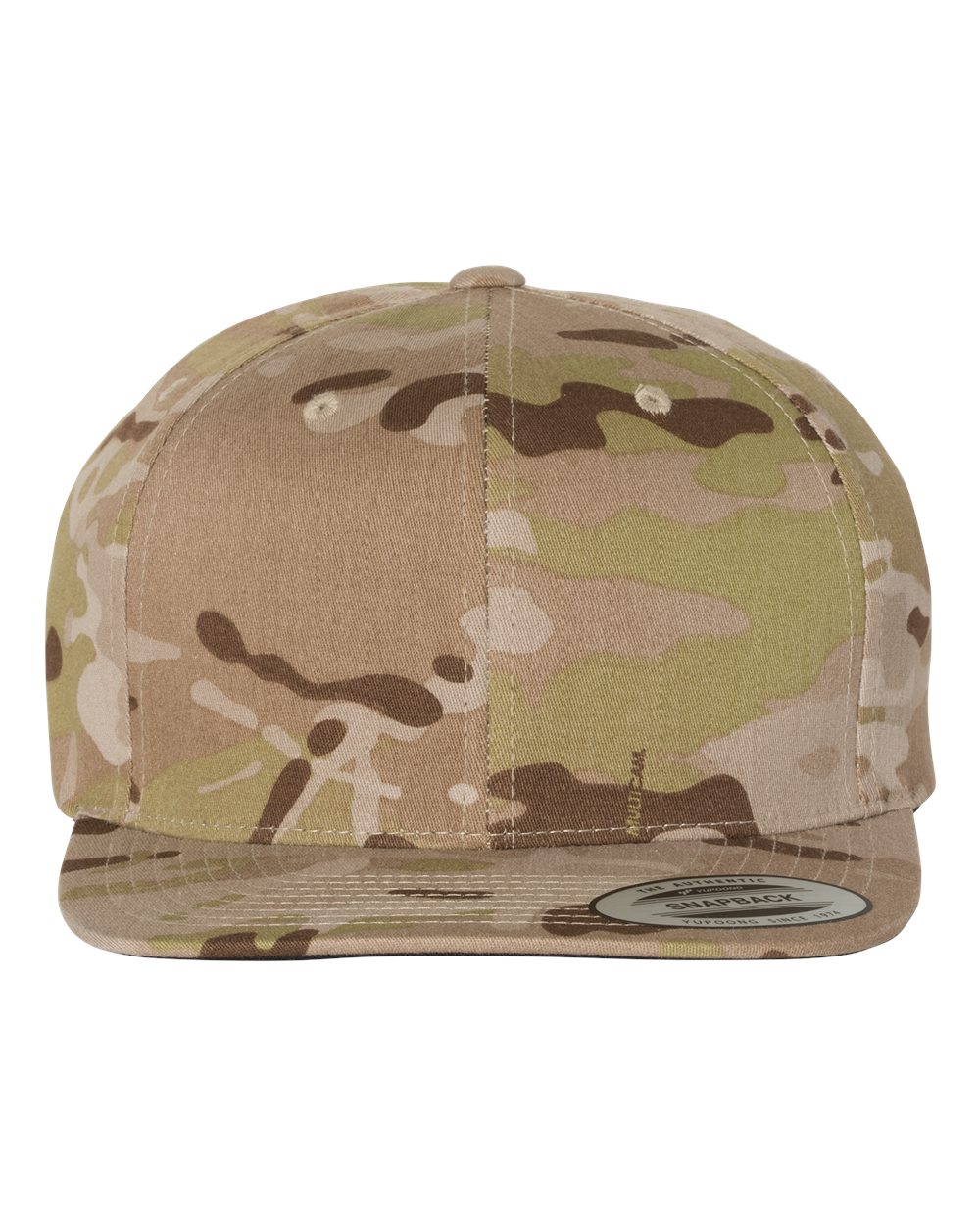 Premium Flat Bill Snapback Cap - Front - B76095050 - Multicam Arid