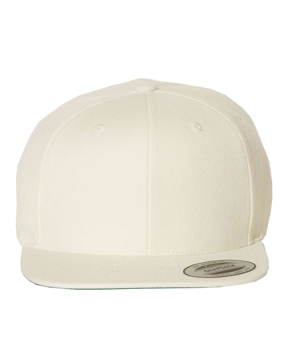 Premium Flat Bill Snapback Cap - Front - B76095240 - Natural