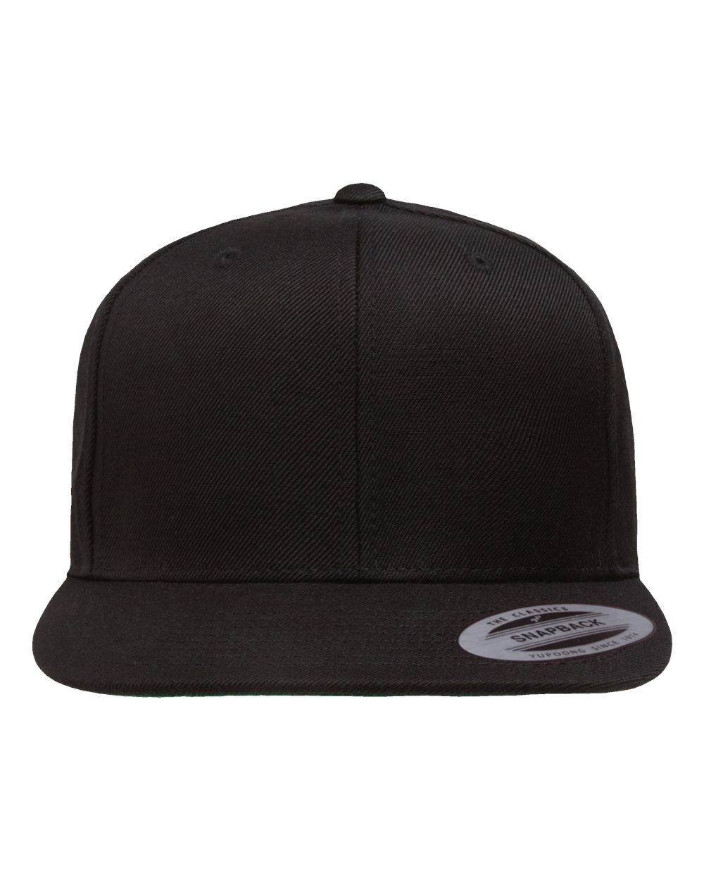 Premium Flat Bill Snapback Cap - Front - B76095500 - Black
