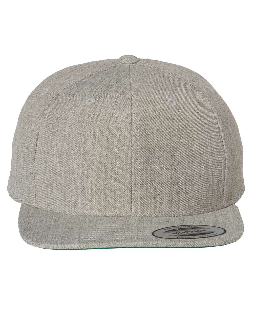 Premium Flat Bill Snapback Cap - Front - B76095580 - Heather Grey