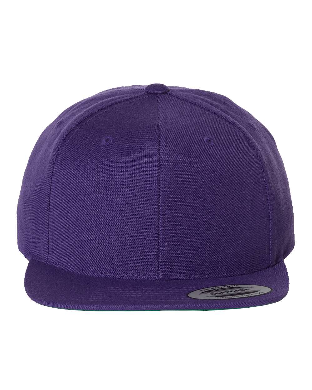 Premium Flat Bill Snapback Cap - Front - B76095800 - Purple