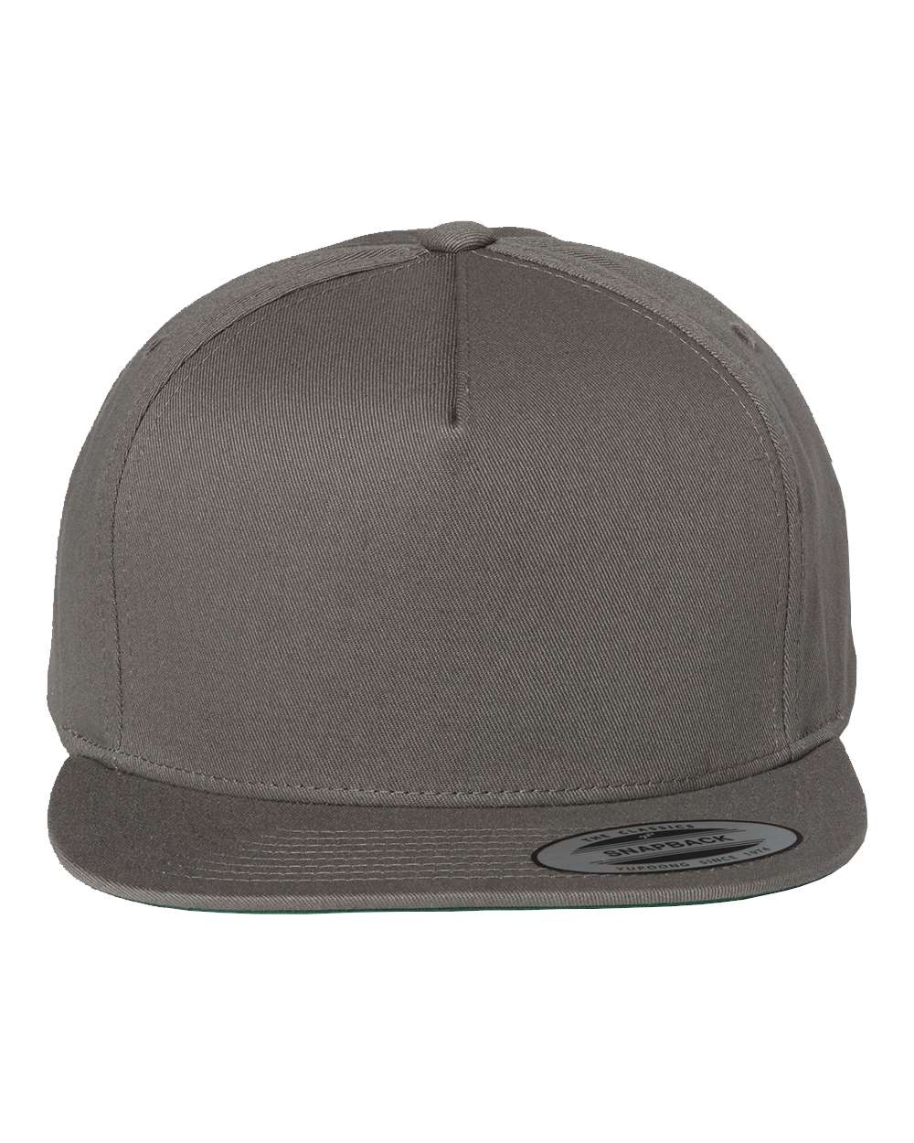 Five-Panel Cotton Twill Snapback Cap - Front - B63095090 - Dark Grey