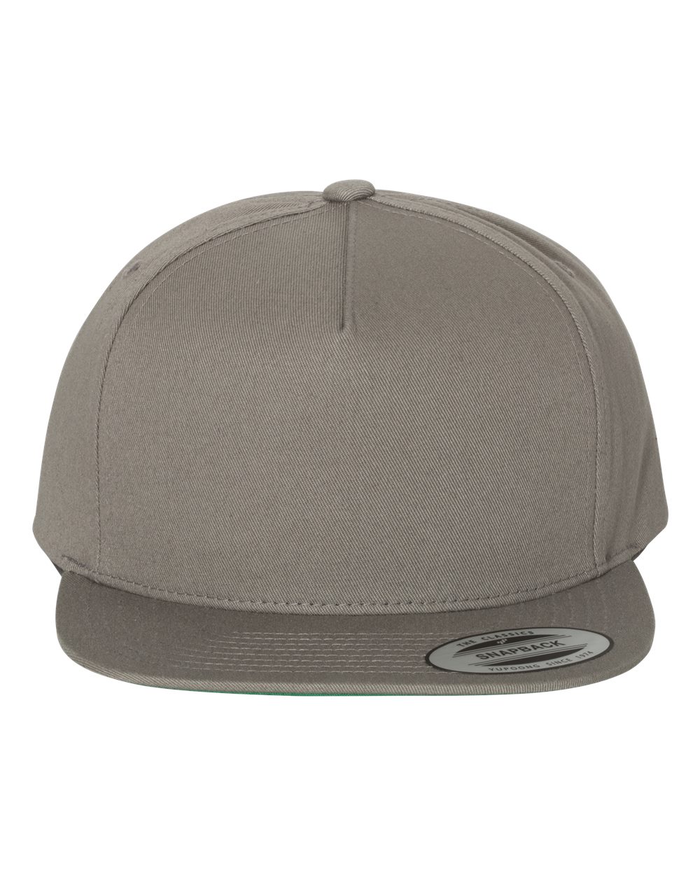Five-Panel Cotton Twill Snapback Cap - Front - B63095350 - Grey