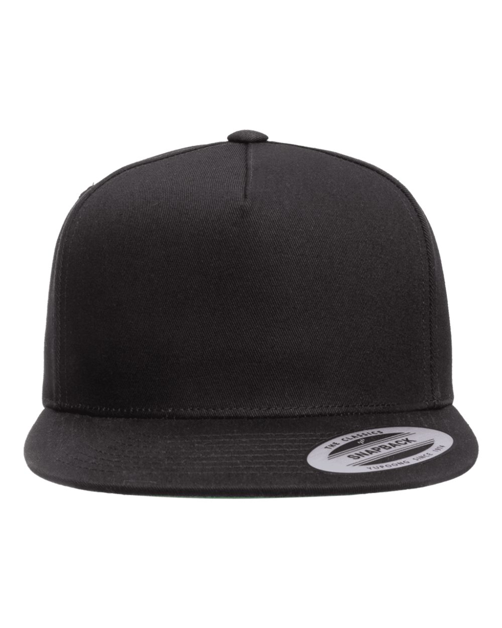 Five-Panel Cotton Twill Snapback Cap - Front - B63095500 - Black