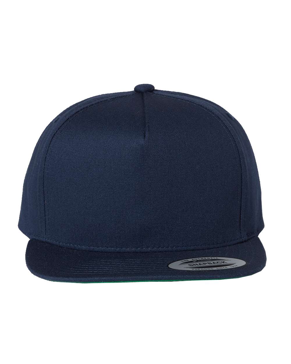 Five-Panel Cotton Twill Snapback Cap - Front - B63095650 - Navy