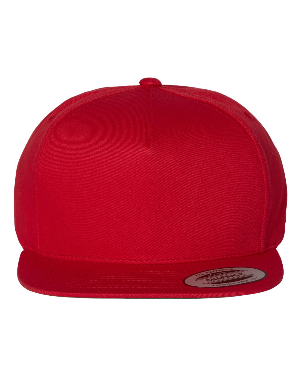 Five-Panel Cotton Twill Snapback Cap - Front - B63095700 - Red