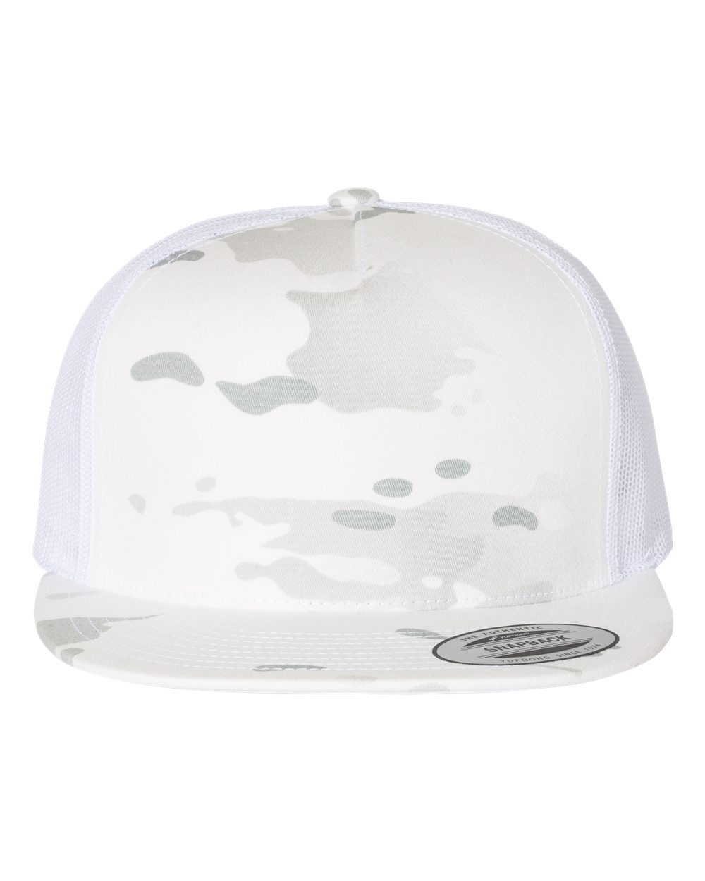 Five-Panel Classic Trucker Cap - Front - B61595540 - Multicam Alpine/ White