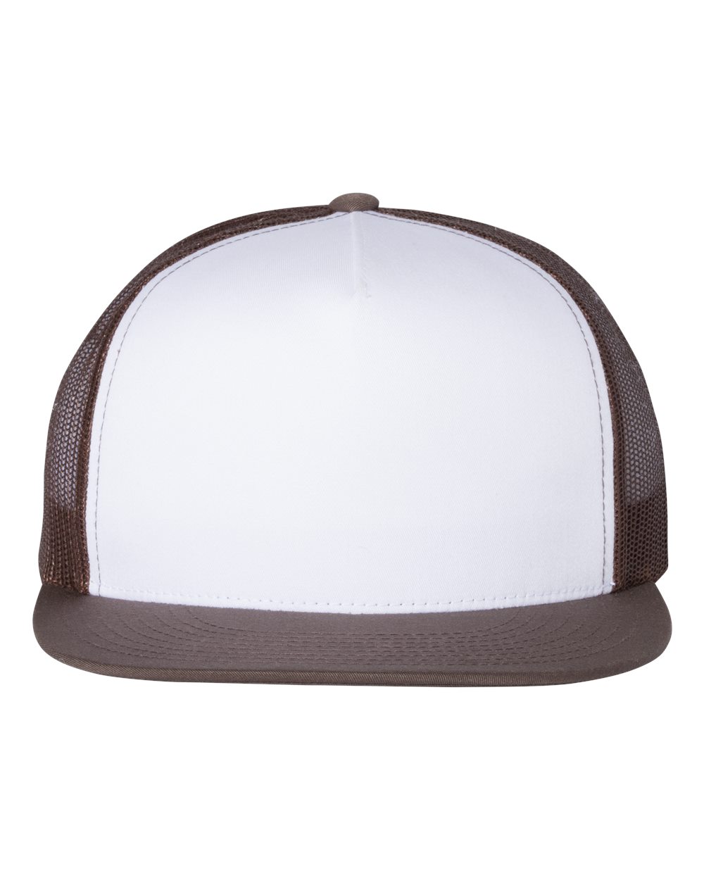 Five-Panel Classic Trucker Cap - Front - B61595560 - Brown/ White/ Brown