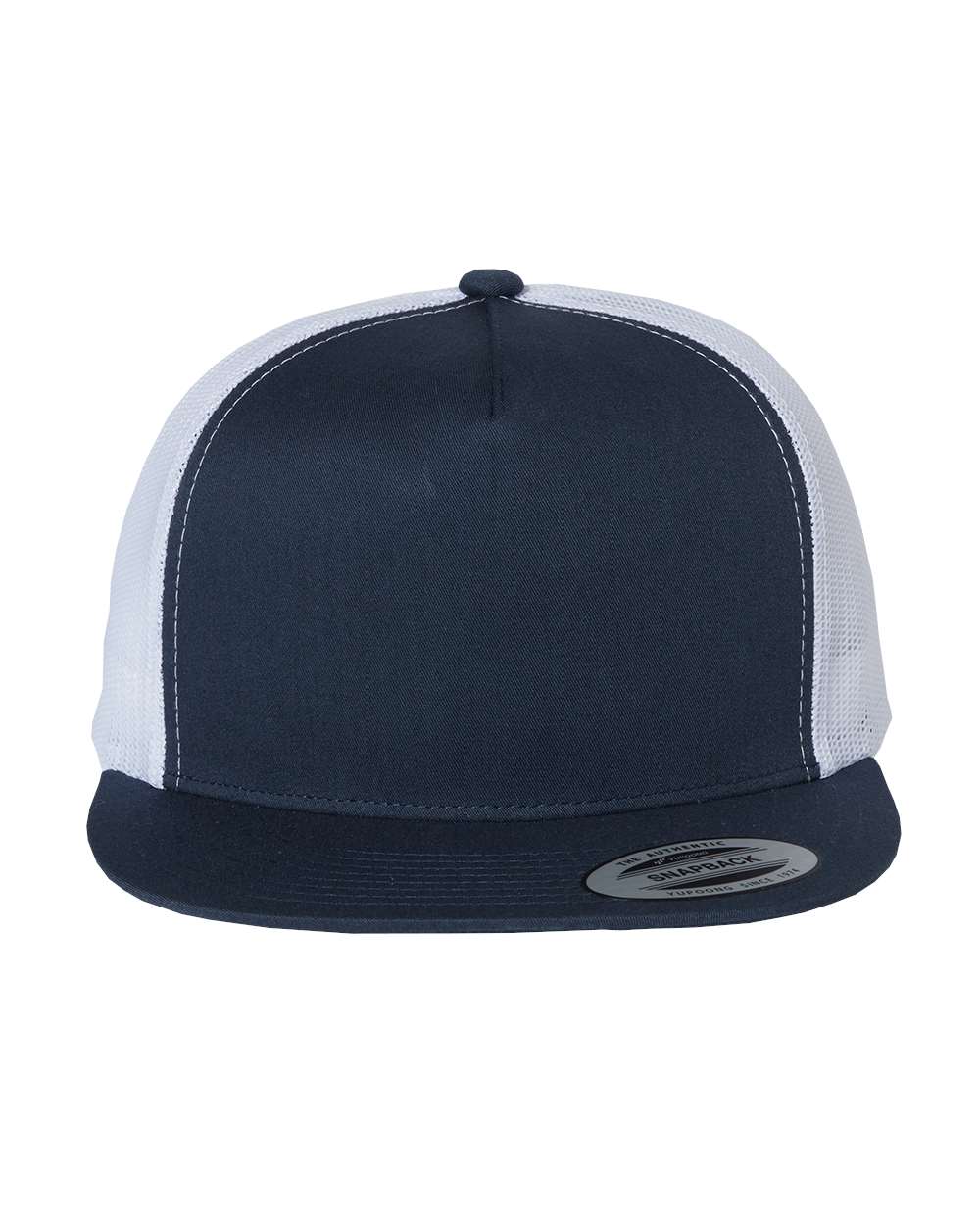 Five-Panel Classic Trucker Cap - Front - B61595640 - Navy/ White