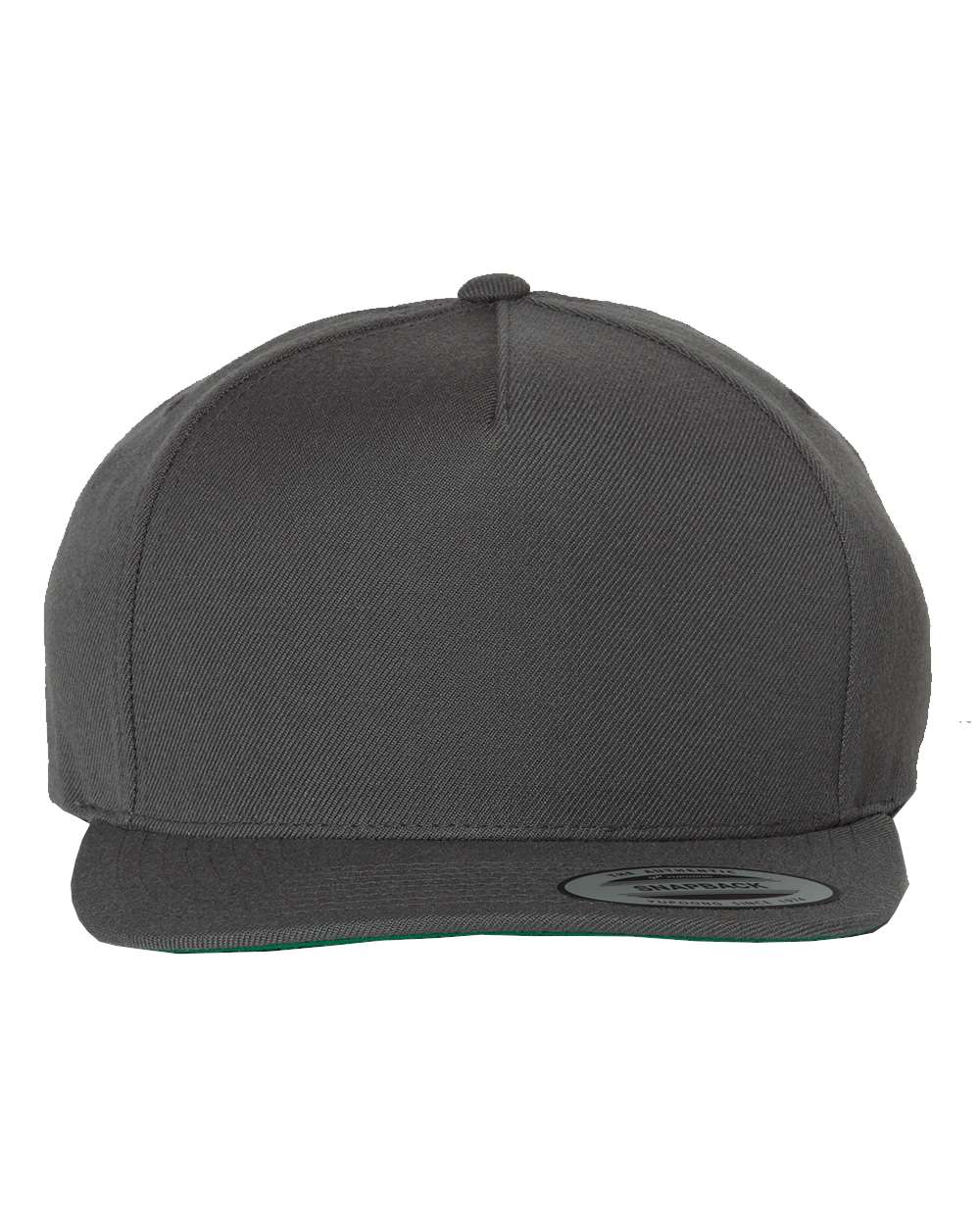 Premium Five-Panel Snapback Cap - Front - B43095090 - Dark Grey