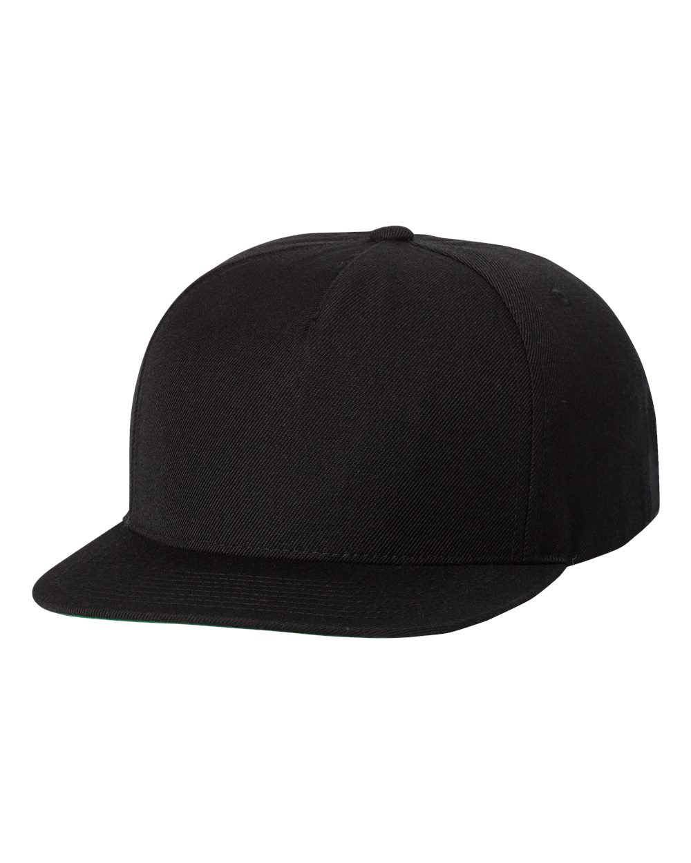 Premium Five-Panel Snapback Cap - Front - B43095500 - Black