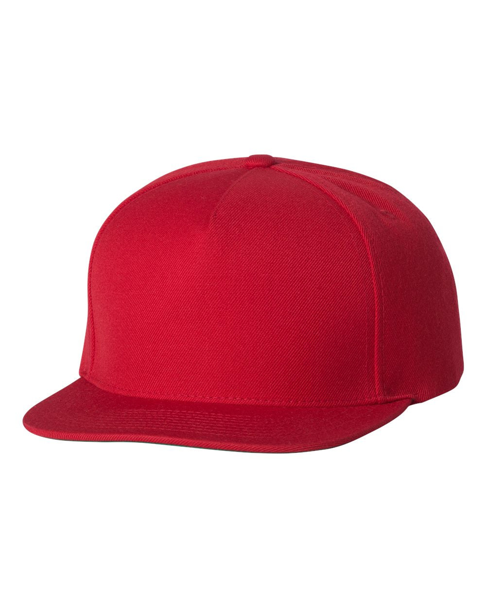 Premium Five-Panel Snapback Cap - Front - B43095700 - Red
