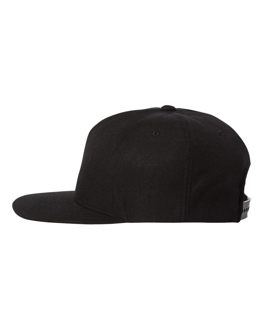 Premium Five-Panel Snapback Cap - Side - B43095500 - Black