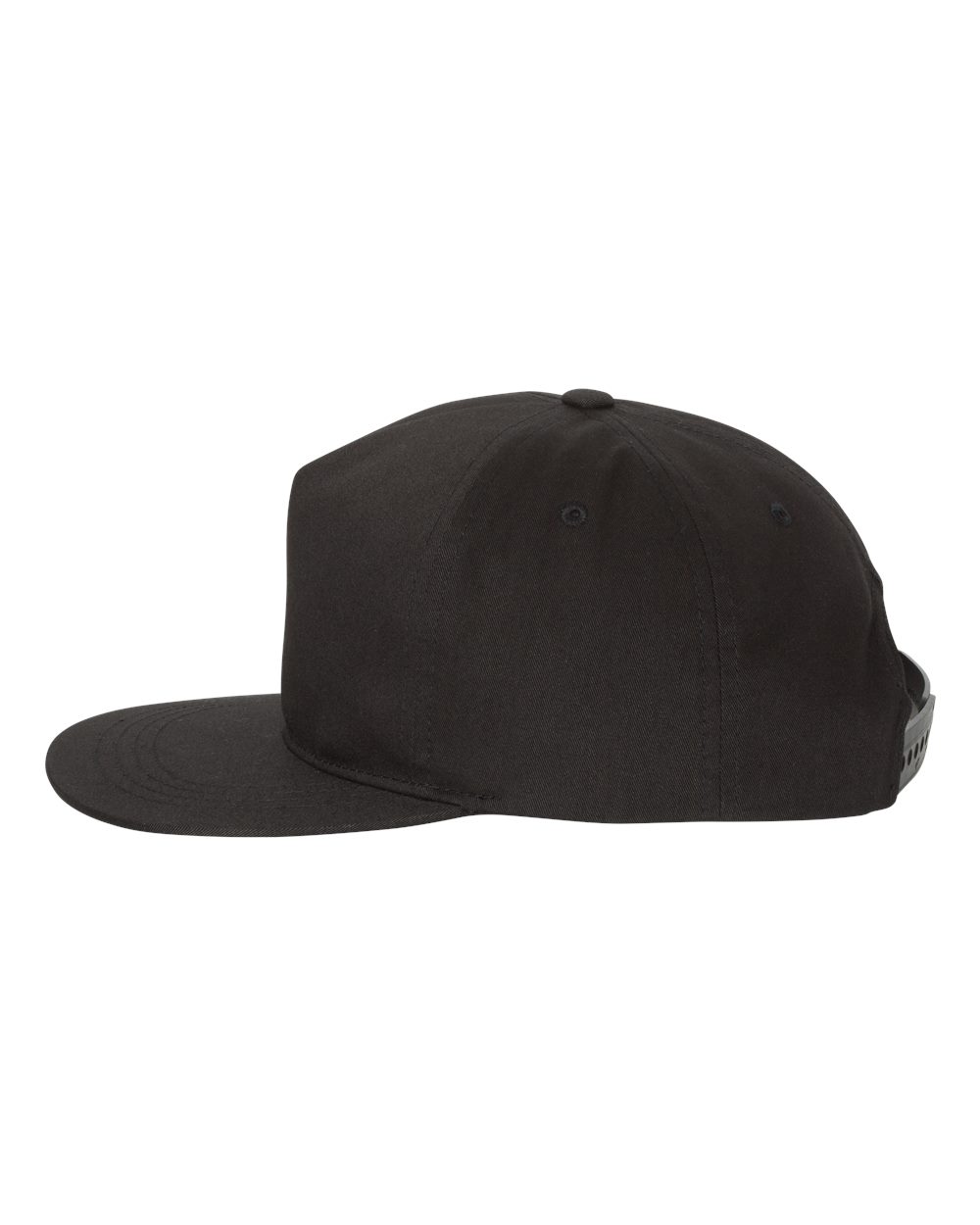 Lightly-Structured Five-Panel Snapback Cap - DirectSide - B44495500 - Black