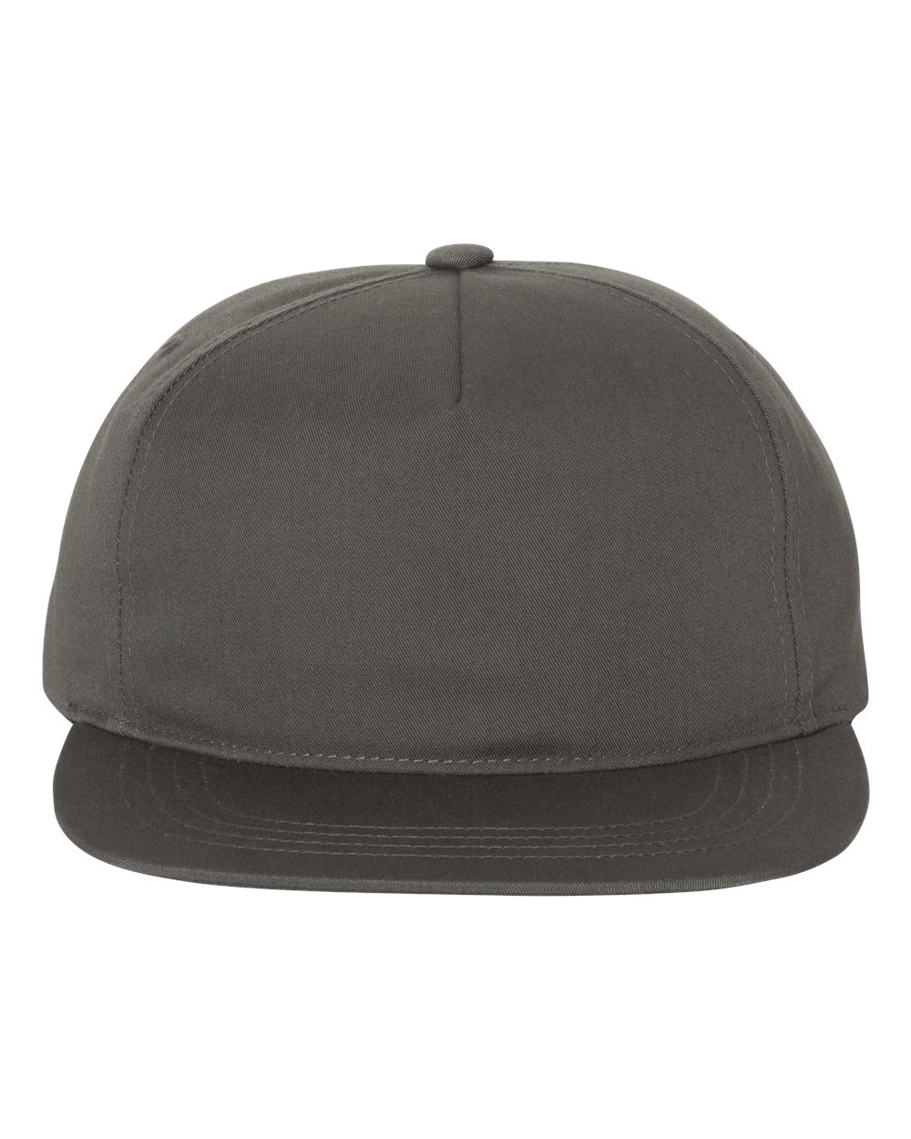 Lightly-Structured Five-Panel Snapback Cap - Front - B44495090 - Charcoal