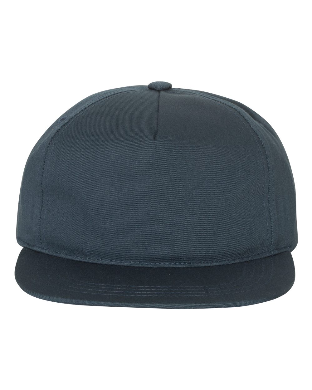 Lightly-Structured Five-Panel Snapback Cap - Front - B44495650 - Navy