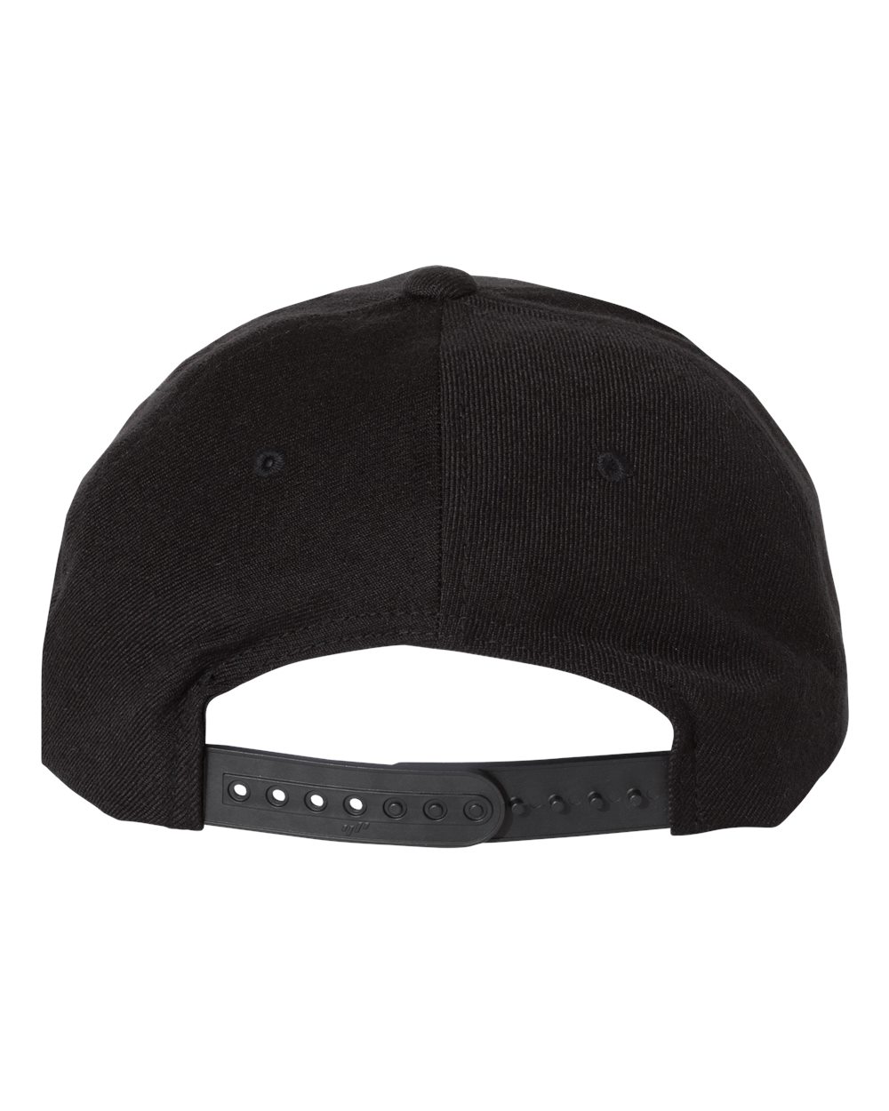 Premium Five-Panel Curved Bill Snapback Cap - Back - B07295500 - Black