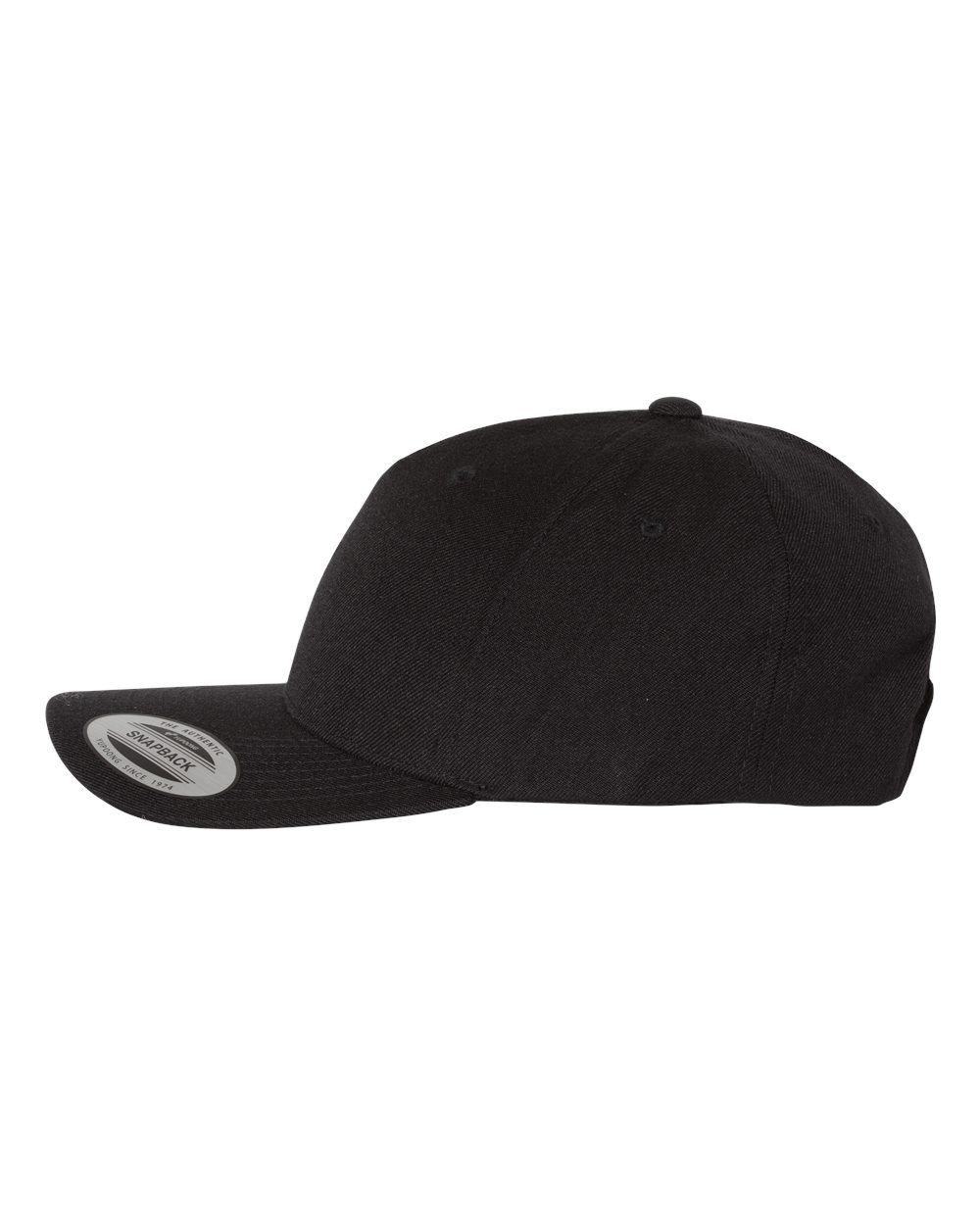 Premium Five-Panel Curved Bill Snapback Cap - DirectSide - B07295500 - Black