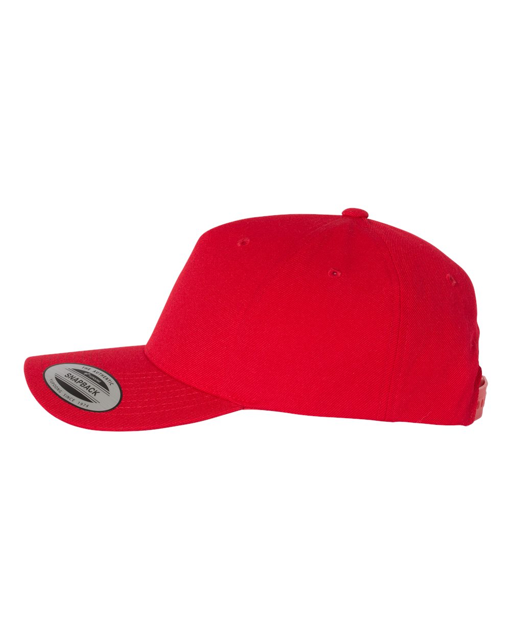 Premium Five-Panel Curved Bill Snapback Cap - DirectSide - B07295700 - Red