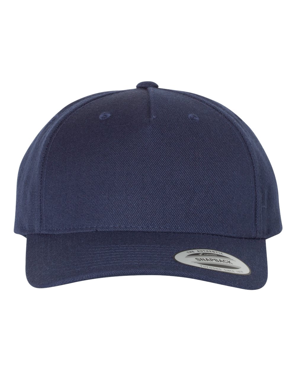 Premium Five-Panel Curved Bill Snapback Cap - Front - B07295650 - Navy
