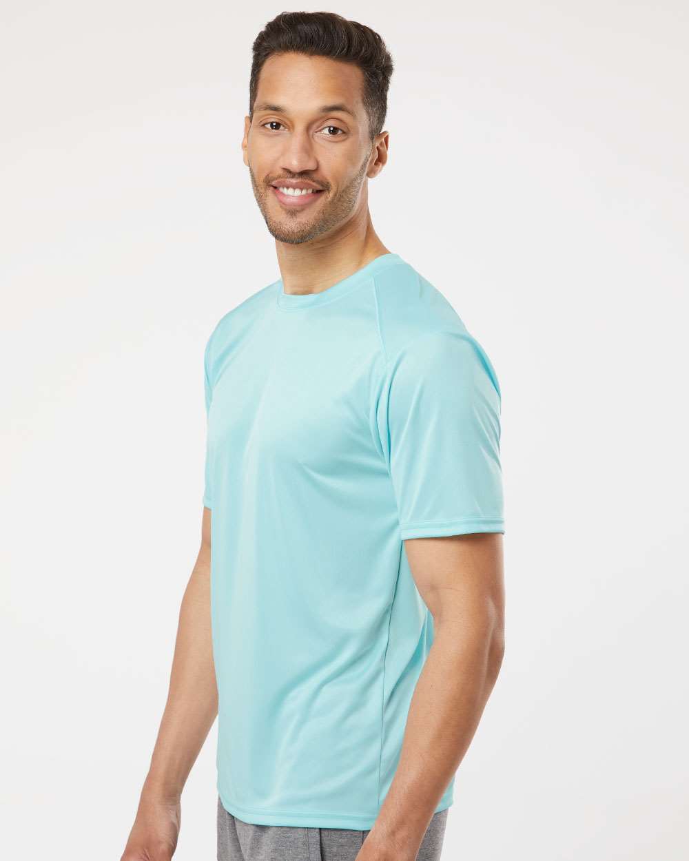 Unisex Islander Performance T-Shirt - OnModelSide - B10171173 - Aqua Blue