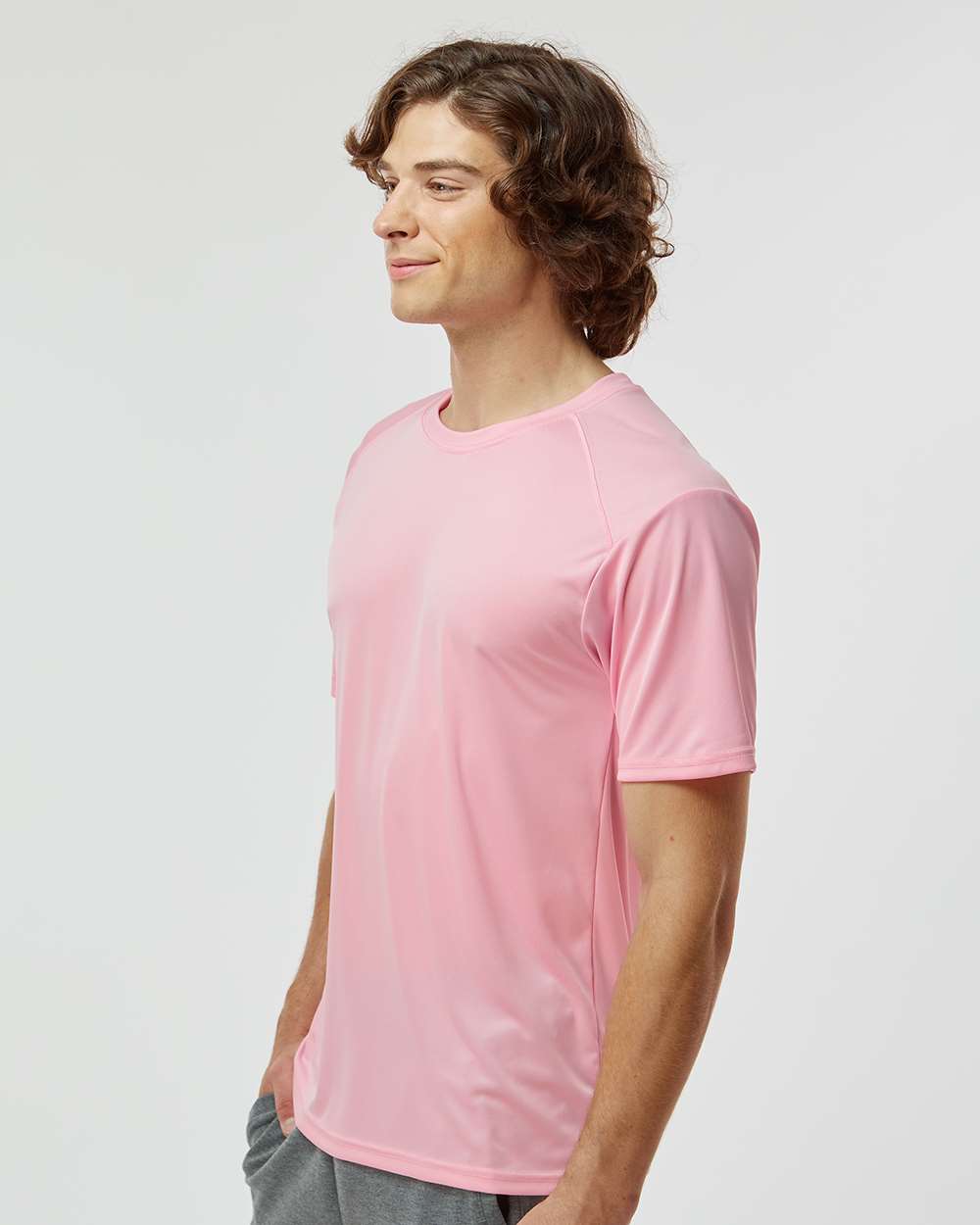 Unisex Islander Performance T-Shirt - OnModelSide - B10171303 - Charity Pink