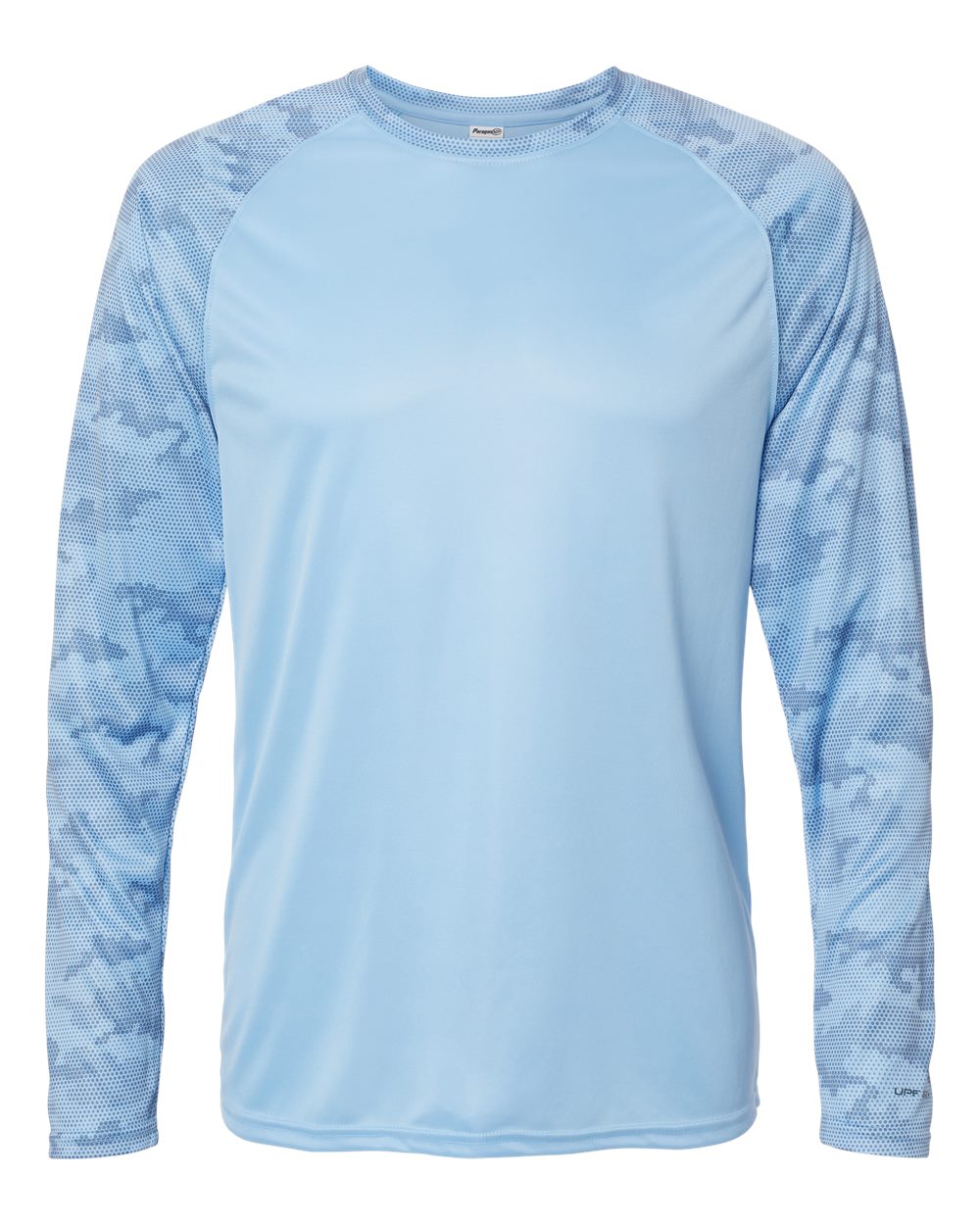 Unisex Cayman Performance Camo Colorblocked Long Sleeve T-Shirt - Front - B10371262 - Blue Mist