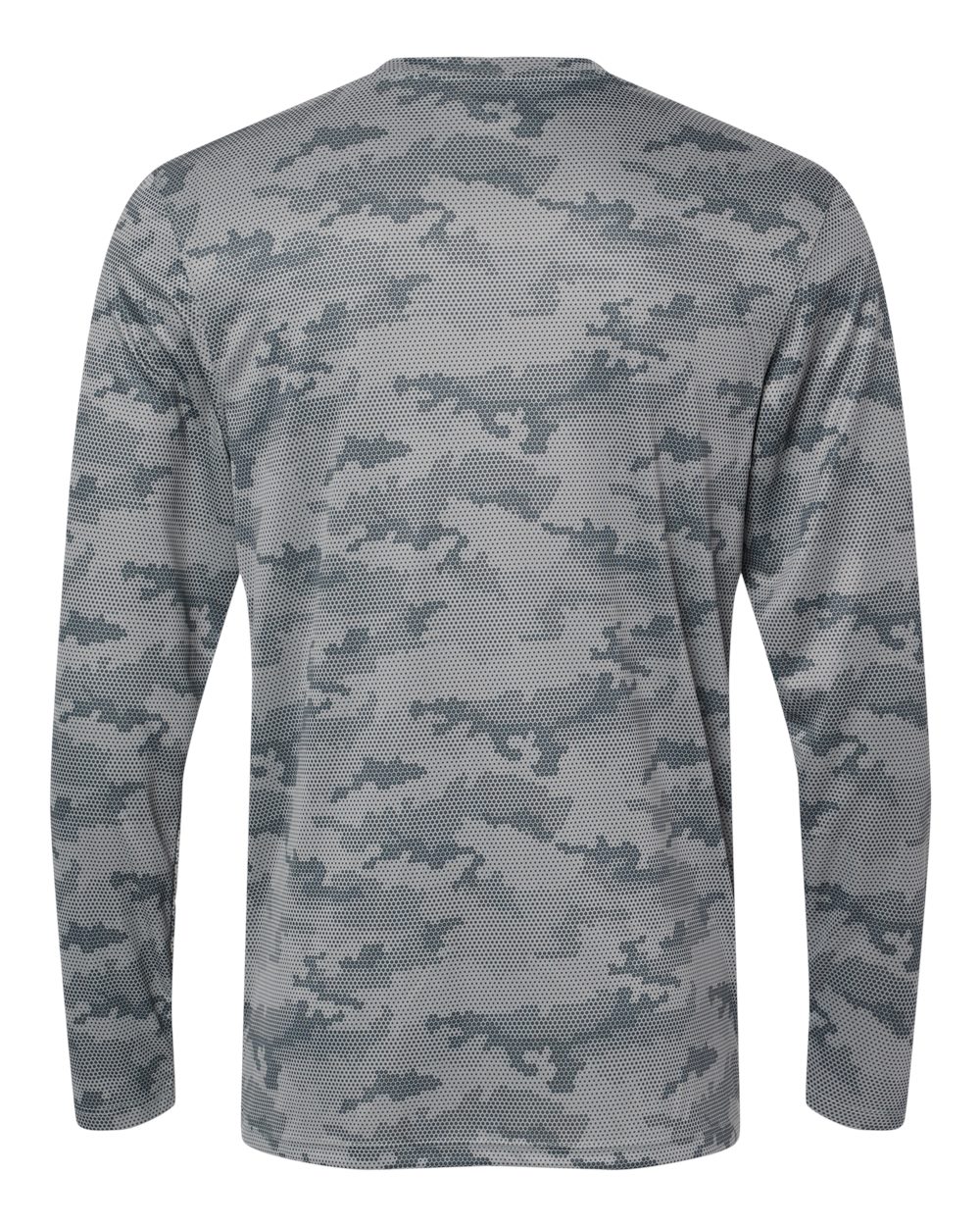 Unisex Pompano Performance Camo Long Sleeve T-Shirt - Back - B10471092 - Medium Grey