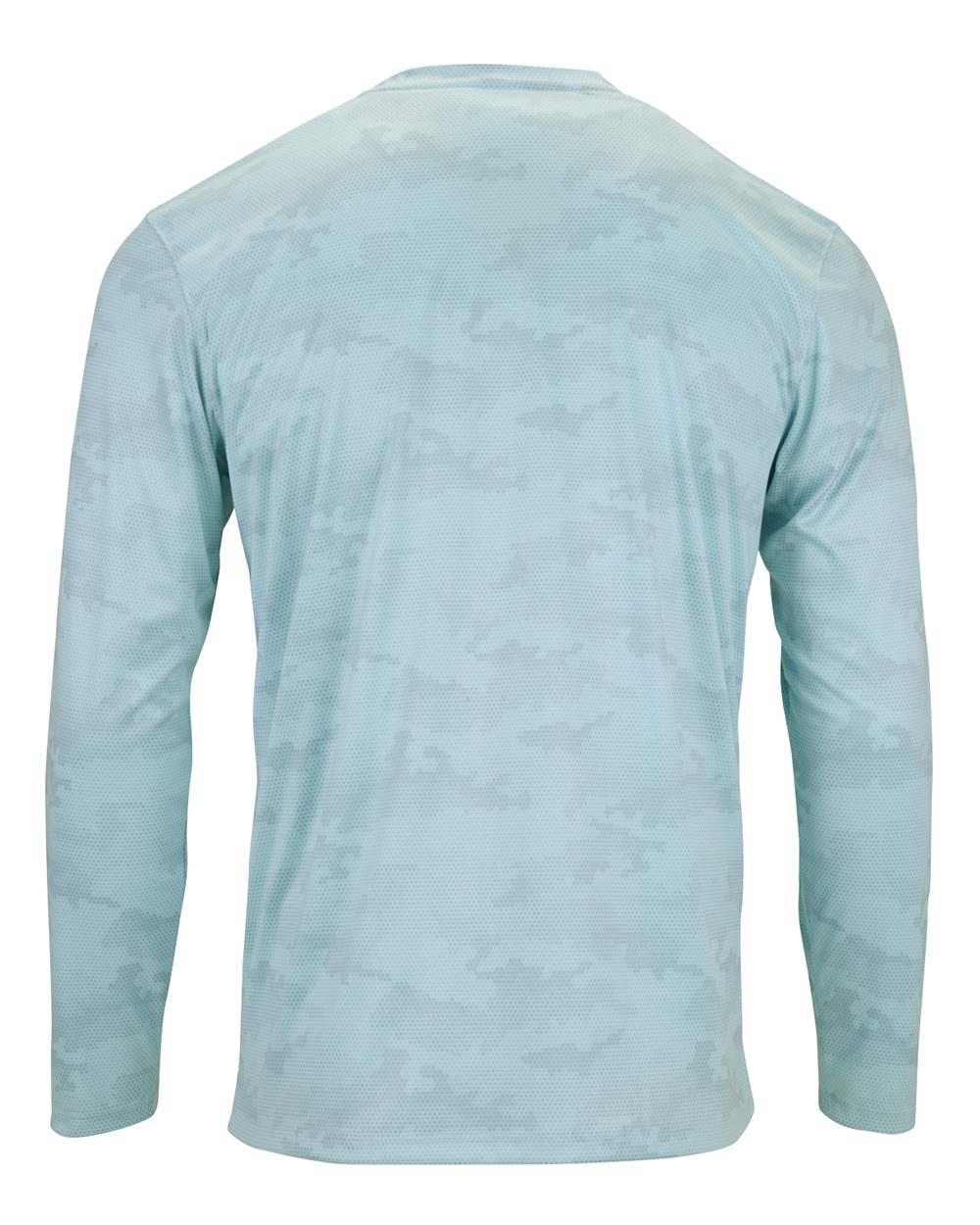 Unisex Pompano Performance Camo Long Sleeve T-Shirt - Back - B10471173 - Aqua Blue