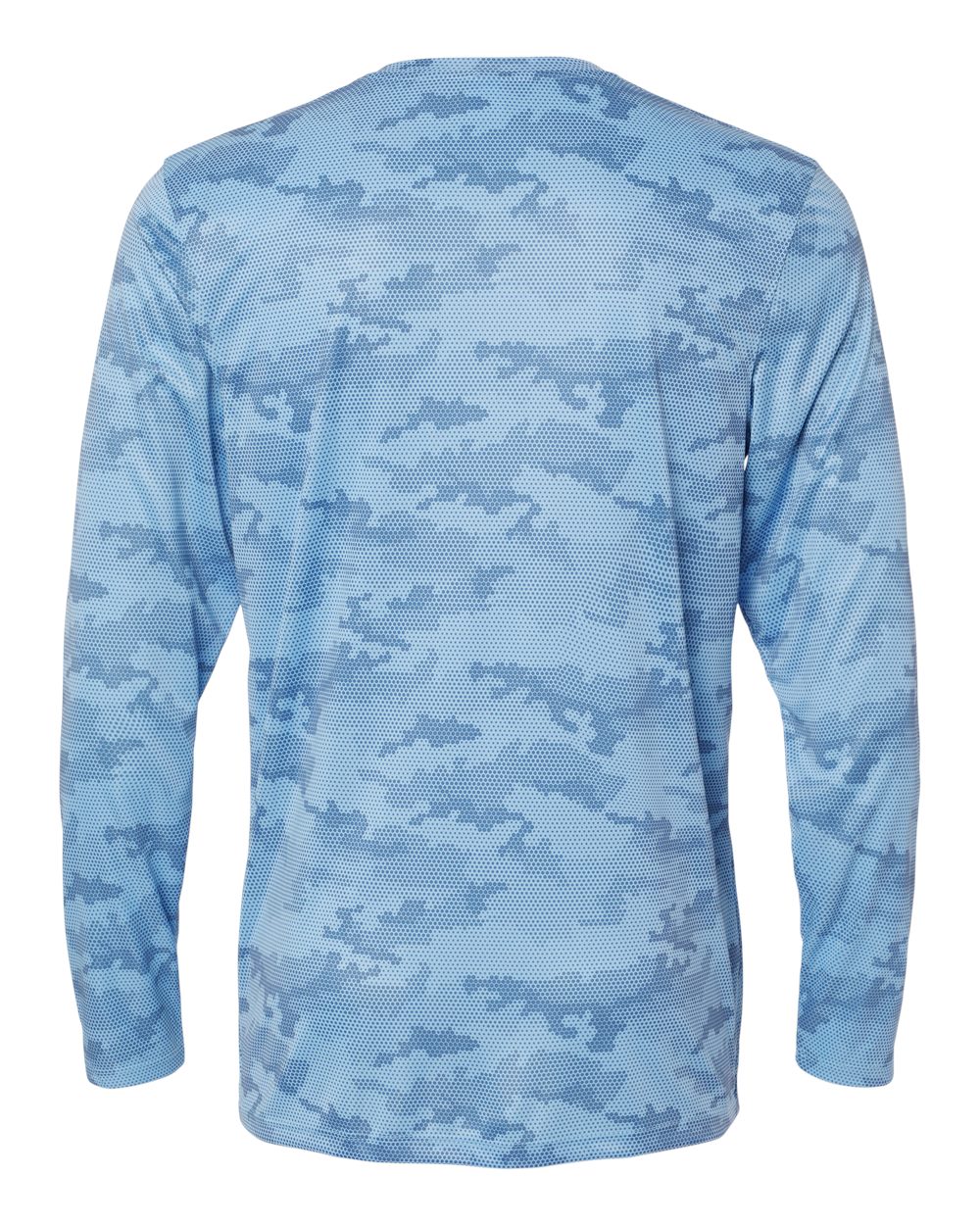 Unisex Pompano Performance Camo Long Sleeve T-Shirt - Back - B10471262 - Blue Mist