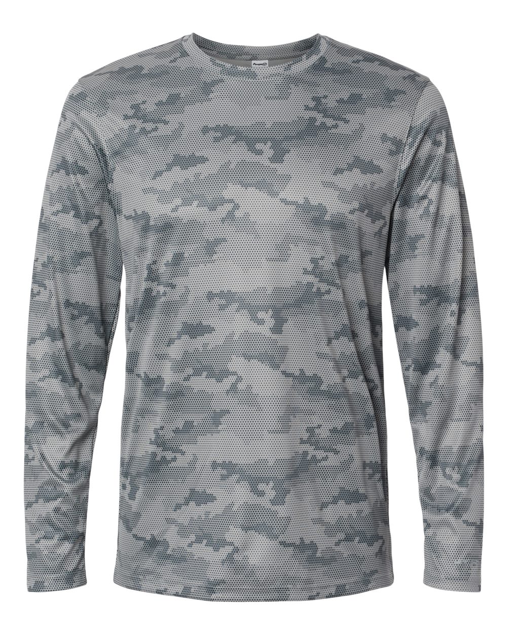 Unisex Pompano Performance Camo Long Sleeve T-Shirt - Front - B10471092 - Medium Grey